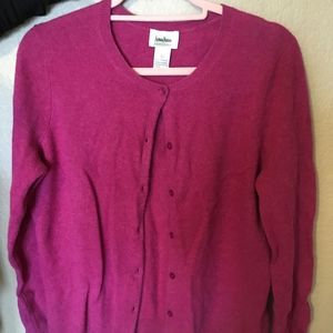 Neiman Marcus fushia cashmere cardigan